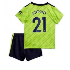 Manchester United Antony #21 Tredjeställ Barn 2022-23 Korta ärmar (+ Korta byxor)